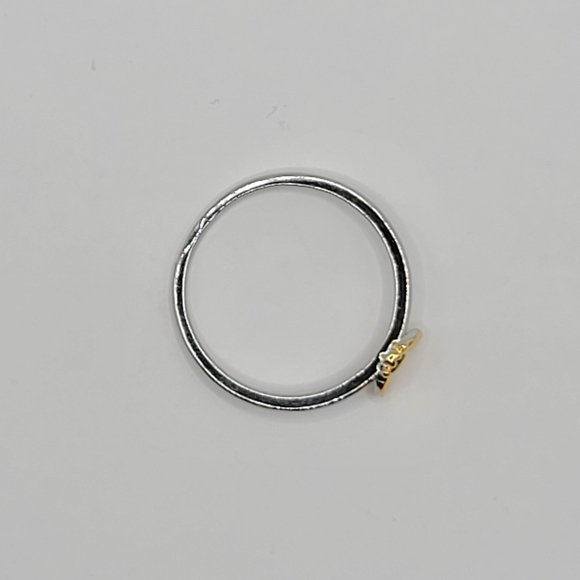 Dainty Bumble Bee Ring Gold and Silver Size 6.5 - Picture 12 of 15